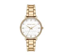 Michael Kors Reloj Pyper para Mujer, Movimiento de Cuarzo a Tres Agujas con Correa de Acero Inoxidable, Tono Oro y Blanco