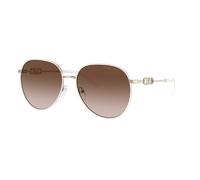 Michael Kors Mujer Sunglass Empire - Color del Marco: Dorado claro / Blanco, Color de la Lente: Marrón Degradado