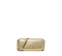 Michael Kors Nolita - Bandolera pequeña con cadena con solapa para mujer, tono dorado, Oro pálido, Medium, Nolita - Cadena pequeña con solapa