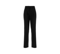 Michael Kors- Pantalones de sarga con pliegues y mezcla de lana elástica- Trousers- Mujer- Negro- XS- Pantalones de sarga con pliegues y mezcla de lana elástica