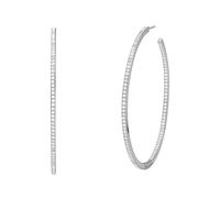 Michael Kors Pendientes criollos chapados en platino para mujer, talla única, latón, sin gemas, talla única, latón, sin gemas, talla única, latón, sin piedras preciosas, talla única, latón, sin