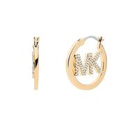 Michael Kors Pendientes de aro de acero inoxidable en tono dorado para mujer, 0.70" Length, Latón, No es una piedra preciosa