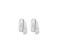 Michael Kors - Pendientes de aro dobles de latón chapado en platino para mujer, talla única, latón, sin gemas, talla única, latón, sin piedras preciosas, talla única, Latón, Sin piedra preciosa
