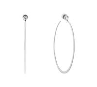 Michael Kors Pendientes de aro plateados, aretes de acero inoxidable, joyas para mujer, M, Acero inoxidable, no aplica