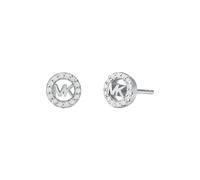 Michael Kors - Pendientes de botón con logo MK de plata de ley Premium Kors para mujer, MKC1727CZ040