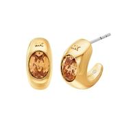 Michael Kors Pendientes de aro para mujer, metal y circonitas, 32030627, talla única, Metal, No es una piedra preciosa
