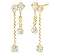 Michael Kors Pendientes para mujer de metal dorado con piedras semipreciosas y cierre de poste