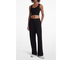 Michael Kors Pleated Track Pant Black Talla: L | Pantalones Deportivos Outlet | Mujer | Negro