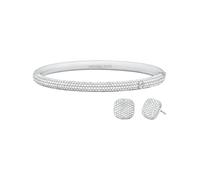 Michael Kors Premium Mujer Pulsera de latón en tono plateado, MKJ8618SET