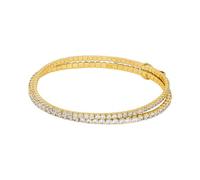 Michael Kors - Pulsera doble premium Kors Brilliance de latón dorado para mujer, MKJ8359CZ710