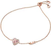 Michael Kors Pulsera para mujer de metal dorado rosa con piedras semipreciosas y cierre deslizante