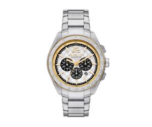 Michael Kors Reloj Accelerator 2 para Hombre, Movimiento cronógrafo de Cuarzo con Correa de Acero Inoxidable, Tono Oro y Plata