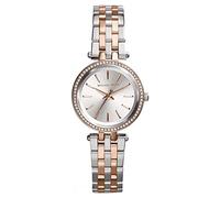 Michael Kors - Reloj analógico Petite Darci de Cuarzo con Correa de Acero Inoxidable en Tono Plateado y Dorado Rosa para Mujer MK3298