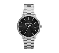 Michael Kors Reloj Blake para Hombre, Movimiento de Cuarzo de Tres Agujas o cronógrafo con Correa de Acero Inoxidable, Plata y Negro