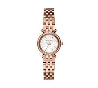 Michael Kors Reloj Darci para Mujer, Movimiento de cuarzo de tres agujas en tono oro rosa con correa de acero inoxidable, 26 mm, Tono oro rosa y purpurina blanca