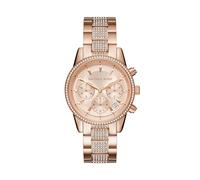 Michael Kors Reloj de Mujer Ritz, Caja de 37 mm, Movimiento cronógrafo de Cuarzo, Correa de Acero Inoxidable