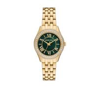 Michael Kors Reloj Harlowe para Mujer, Movimiento de Cuarzo a Tres Agujas con Correa de Acero Inoxidable o Piel, 33 mm, Oro Claro