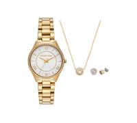 Michael Kors Reloj Lauryn para Mujer, Movimiento de Cuarzo de Tres Agujas con Correa de Acero Inoxidable o Piel, 33 mm, Juego de Tonos Dorados
