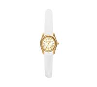 Michael Kors Reloj Lexington para Mujer, Movimiento de Cuarzo de Tres Agujas de 19 mm con Correa de Acero Inoxidable o Piel, Blanco y Dorado, 19 mm