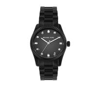 Michael Kors Reloj Lexington para Mujer, Movimiento de Cuarzo de Tres Agujas de 38 mm con Correa de Acero Inoxidable o Piel, Negro Azabache