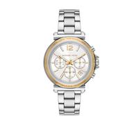 Michael Kors Reloj Maren para Mujer, Movimiento cronógrafo de Cuarzo con Correa de Acero o Piel, Conjunto Tono Plata, 40 mm