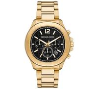 Michael Kors Reloj Sage para Hombre, Movimiento cronógrafo de Cuarzo de 44 mm con Correa de Acero Inoxidable, 44 mm, Tono Dorado