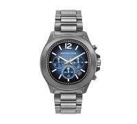 Michael Kors Reloj Sage para Hombre, Movimiento cronógrafo de Cuarzo de 44 mm con Correa de Acero Inoxidable, 44 mm, Gris Oscuro