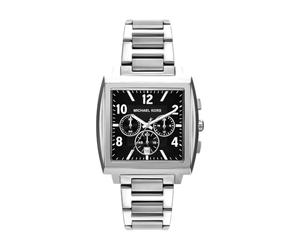 Michael Kors Rhys Herr 41 mm silvertonat rostfritt stål klocka, MK9230