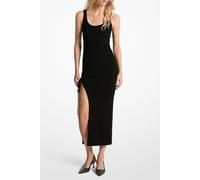 Michael Kors Ruched Scoop Neck Dress With Split Detail In Black Talla: M | Vestidos Midi Outlet | Mujer | Negro