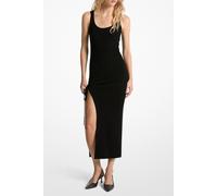 Michael Kors Ruched Scoop Neck Dress With Split Detail In Black Talla: S | Vestidos Midi Outlet | Mujer | Negro