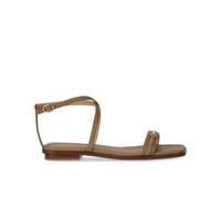 Michael Kors - Sandalia Plana Lena de Cuero Taupe - Shoes - Mujer - Beige - 36 EU -