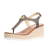 Michael Kors Sandalia Val Thong con Cuña y Multilogo Color Marrón (40 EU)