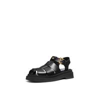 Michael Kors Sandalias Indy Fisherman para mujer, Negro, 35 EU