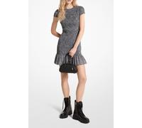 Michael Kors Short Sleeve Mini Dress With Smocking Detail In Grey Print Talla: S | Mini Vestidos Outlet | Mujer | Gris