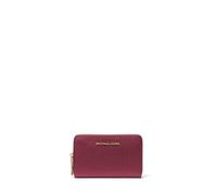 Michael Kors Small Zip Around Card Case, Jet Set-Tarjetero pequeño con Cremallera Alrededor para Mujer, Herrajes Dorados/Morera, Talla única
