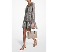 Michael Kors Snake Ls Ruffle Mini Dress Soft Ecru Talla: L | Mini Vestidos Outlet | Mujer | Marrón