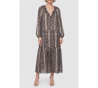 Michael Kors Snake Ruffle Neck Caftan Soft Ecru Talla: L | Vestidos Midi Outlet | Mujer | Marrón