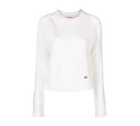 Michael Kors- Suéter con abertura de mezcla de lana- Knitwear- Mujer- Blanco- L- Suéter con abertura de mezcla de lana