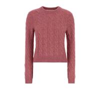 Michael Kors- Suéter de Punto Trenzado con Mezcla de Nailon y Alpaca- Knitwear- Mujer- Rosa- S- Suéter de Punto Trenzado con Mezcla de Nailon y Alpaca