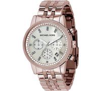 Michael Kors Tono Oro Rosa S/Acero + Mop Cronómetro Esfera + Cristales,Fecha Ver