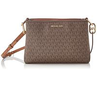 Michael Kors Trisha - Bandolera mediana de piel con triple compartimento, Marrón, Medium
