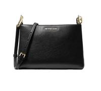 Michael Kors Trisha - Bandolera mediana de piel con triple compartimento, Negro -, Medium