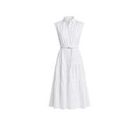 MK Vestido camisero sin mangas de popelina de algodón con cinturón - Blanco - Michael Kors S