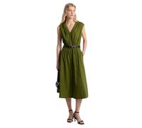 Michael Kors- Vestido Midi Verde de Popelina de Algodón- Dresses- Mujer- Verde- M- Vestido Midi Verde de Popelina de Algodón