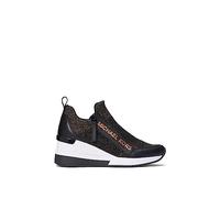 MICHAEL KORS Willis Wedge Trainer, Sneaker Mujer, Black/Bronze, 42.5 EU