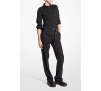 Michael Kors Wool Fitted Army Shirt Charcoalhthr Talla: S | Manga Larga Outlet | Mujer | Verde