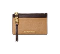 Michael Kors Zip Detail Card Holder In Camel And Brown Talla: OS | Outlet | Mujer | Marrón