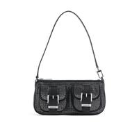 Michael Kors Zoe Small Bolso de hombro negro/plata, cuero, mujer