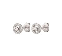 Michael Kors - Pendientes de botón con logo MK de plata de ley Premium Kors para mujer, MKC1727CZ040