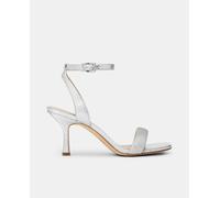 Michael Michael Kors Sandalias Carrie de mujer tira strass tacón de aguja. Plata 40/9